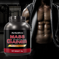 Poudre de protéines mass gainer transfrontalière très vendue à l'exportation, supplément personnalisable pour la prise de poids 1kg