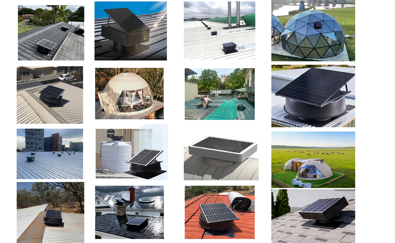 14inch 60W BLDC Motor Thermostat Solar Axial Flow Fans Attic Roof Industry Exhaust Vent Whirly Bird Roof Ventilation · image 5