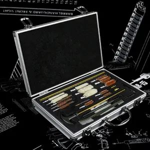 Universal Gun Cleaning Kit Aluminium Case Brass Rod Bore Brushes Cotton Mop Cloth Patches Hunting Shooting Accessories