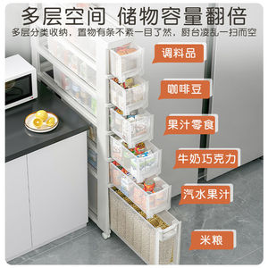 Estante de Almacenamiento Multifuncional Tipo Cajón para Espacios Estrechos en Gabinetes de Cocina, Estante Ultra Estrecho para Espacios entre Refrigeradores - Product Image 4