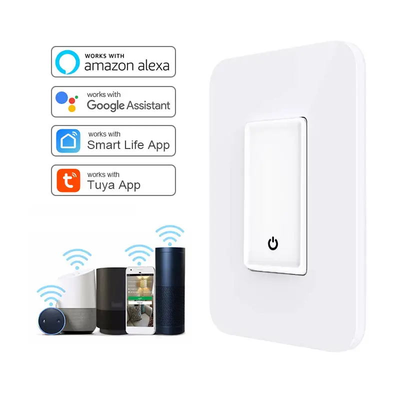 Remote Control 3 Way Timer US Standard Wall Wireless Modern Wall Light Smart Switches Work With Wifi