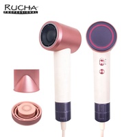 RUCHA Sèche-cheveux professionnel d’aromathérapie haute vitesse, moteur BLDC 110 000 tr/min, mini-sèche-cheveux à ions négatifs