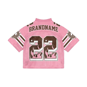 Fabricante personalizado American Vintage fútbol Jerseys Francia de gran tamaño de punto de malla con cuello en V Crop Boxy Mesh fútbol Jersey de los hombres - Product Image 4