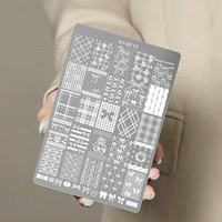 Nouvelle plaque de stamping en acier série XY-EF pour nail art, motif dentelle ajourée style français, pour transfert de gel et impression à carreaux