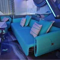 Vente en gros d'ensemble de canapés contemporains en cuir turquoise Assurance qualité Sectionnel moderne et élégant pour meubles de bar à la maison