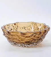 Bol flottant transparent en cristal, plat hydroponique à bord pétale pour jardins aquatiques et centres de table