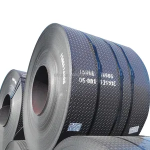 ASTM 36 Ss400 S235jr S355jr Q235 Black Checkered Alloy Iron Low Carbon Tear-Drop Checkered Plate Steel Coil