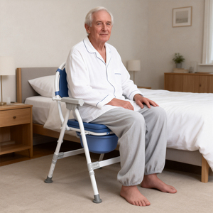 Siège de toilette pliable à hauteur réglable, chaise de toilette pour personnes handicapées, équipement de réadaptation, produits de soins aux personnes âgées - Product Image 2