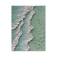 Peinture à l'huile moderne peinte à la main, verte, à texture épaisse, écologique, décoration murale pour la maison, sur toile, paysage marin