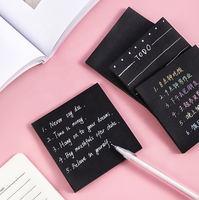 Nouvelle arrivée fort adhésif papier matériel bloc-notes personnalisé noir note collante