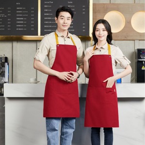 <b>Kitchen</b> <b>Apron</b> Dark Blue With Yellow Straps For Beverage Service Uniforms Waterproof Stain Resistant - Product Image 5