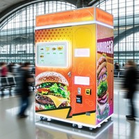 Distributeur automatique de hamburgers Robot IPLAYSMART en acier inoxydable avec écran tactile de 32 pouces, entièrement automatique, extérieur, avec surveillance à distance