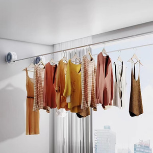 Corde à <span class=keywords><strong>linge</strong></span> rétractable murale sans perçage pour intérieur et extérieur, robuste, avec logo personnalisé du fabricant, vente en gros - Product Image 1