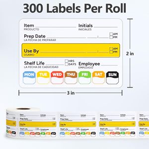 Có thể tháo rời nhiệt nhạy cảm không thấm nước tủ đông thực phẩm nhãn 2x3 kệ cuộc sống xoay tự dính Sticker đựng thức ăn lưu trữ nhãn - Product Image 2