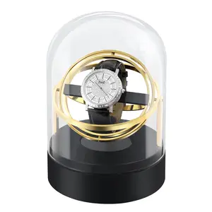 Gorgeous fashion metal watch winder safe box, rotations watch winder for single watch use box