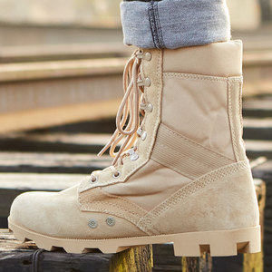 Stivali Unisex in pelle scamosciata color sabbia Anti-scivoloso antiscivolo tattici da <span class=keywords><strong>alpinismo</strong></span> per la primavera e l'autunno - Product Image 3
