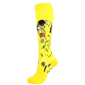 Kaus kaki kompresi 20-30mm HG pria Van lukisan Gogh kreatif tekanan kuat sirkulasi ortopedi mendukung stoking kaus kaki - Product Image 4