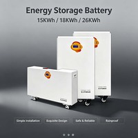 Batteries de stockage d'énergie domestique grande capacité de 15 kWh, 18 kWh, 26 kWh avec plus de 10 000 cycles de charge et décharge, dotées d'une conception à roulettes