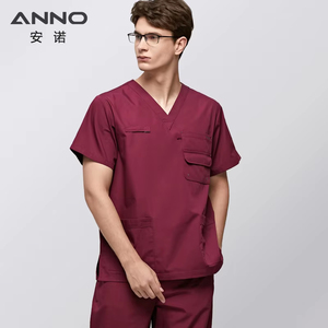 Uniformes Médicos Personalizables ANNO de Alta Calidad, Camiseta de Uniforme Médico Corta, Logotipo Personalizado, Tops de Spandex con Técnicas de Impresión - Product Image 5