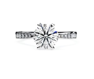 Bague de fiançailles en diamant taille ronde, bague solitaire de luxe en diamant - Product Image 1