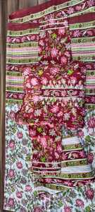 Nova Chegada Mulheres Personalizado Algodão Feito Folha Impresso Kurta Reta com Calça E Terno Dupatta Conjunto Para As Mulheres 3pcs Terno - Product Image 3