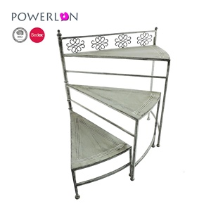 Estante <span class=keywords><strong>de</strong></span> almacenamiento <span class=keywords><strong>de</strong></span> 3 escaleras con soporte para plantas <span class=keywords><strong>de</strong></span> metal - Product Image 6