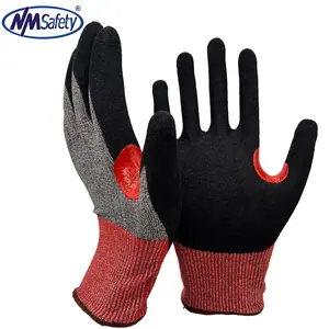 NMsafety 18 Gauge Foam Nitrile ANSI A6 Cut Proof Gloves Products Oilfield Glove for Construction Touchscreen Gloves Customizable