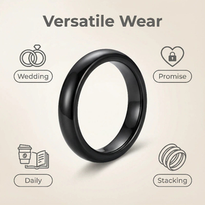 3 mm breiter, hypoallergener Keramikring für Damen und Herren, Ehering, Paarring, eleganter, stapelbarer, minimalistischer Schmuck, Geschenk - Product Image 4