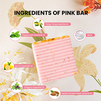 Jabón Limpiador Femenino Artesanal con Extracto de Rosa y Manteca de Karité, a Base de Plantas Naturales, Aclarante, Unifica el Tono de Piel, para Piel Sensible
