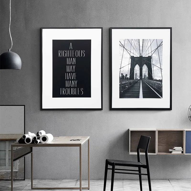 Prints Wall Art Schilderen Letters & Street View & Planten Zwart En Wit Schilderen Voor Home Office Decor Muur Frame art