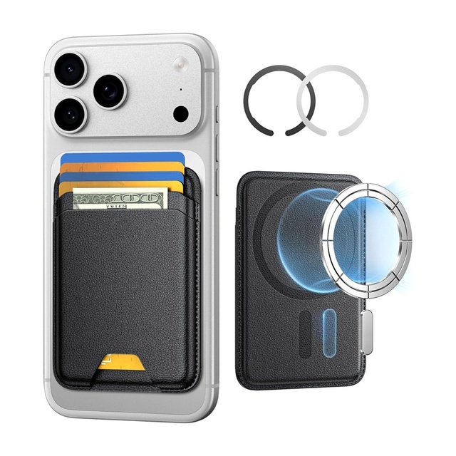 Minimalist Wallet PU Leather RFID Magnetic Wallet Card Holder with Magsafe for iPhone