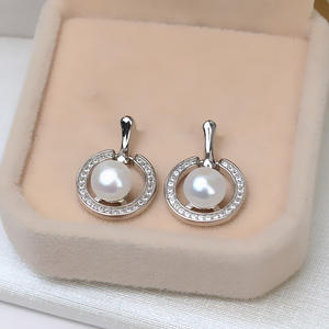 Boucles d'oreilles en argent S925, design couronne, broche d'oreille pour femme, personnalisable, incrustation de 5 à 6 perles, accessoires de bijoux DIY, plateau vide 1064, perles en vrac - Product Image 3