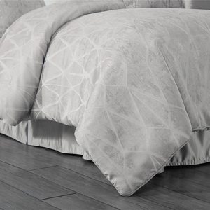 Juego de edredón de boda al por mayor, juego de edredón resistente al satén de 6 piezas, funda de cama, juego de sábanas con flecos de encaje - Product Image 3