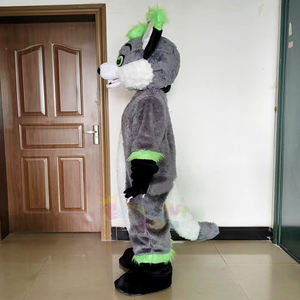 Costume <span class=keywords><strong>de</strong></span> Mascotte Loup Gris Personnalisé, Tenue <span class=keywords><strong>de</strong></span> Cosplay Animal <span class=keywords><strong>de</strong></span> Dessin Animé pour Événements et Divertissements d'Halloween/Noël - Product Image 2