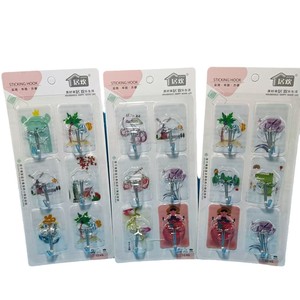 Paquete de 6 ganchos adhesivos absorbentes con forma de flor para vendedores ambulantes, supermercados, venta al por mayor, puertas de cocina y percheros (no - Product Image 5