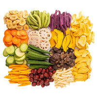Vente en gros d'usine, fruits mélangés lyophilisés en vrac, mélange de mangue, banane, durian, pomme, fraise, légumes, chips sèches