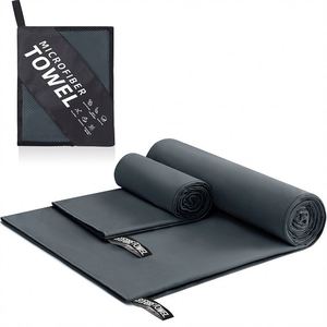 Double-Sided Microfiber Cooling Quick-Dry Embroidered Sports Towel Solid Pattern Rectangle Shape Custom Design - Product Image 1