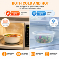 Bols jetables écologiques ronds pour plats à emporter, structure stable, matériau PP, compatibles micro-ondes, pour le camping, salades, aliments chauds, emballage alimentaire