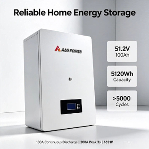 แบตเตอรี่เก็บพลังงานภายในบ้าน LiFePO4 51.2V 100Ah 10kWh ระบบพลังงานแสงอาทิตย์ติดผนัง IP20 16S1P - Product Image 3