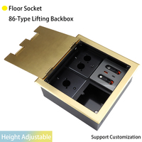 Prise de boîte de sol en métal étanche populaire EU UK prise de sol de levage encastrée en cuivre universelle sortie de câble de conception de sortie affleurante