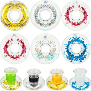 Portavasos inflable de PVC personalizado de fábrica - <span class=keywords><strong>Posavasos</strong></span> flotante para <span class=keywords><strong>piscina</strong></span> con lentejuelas, anillo de natación de verano, <span class=keywords><strong>posavasos</strong></span> para vasos al por mayor - Product Image 4