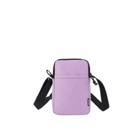 Sac bandoulière mini en toile pour femme 2026 avec fermeture éclair, pochette portable pour téléphone et monnaie, pochette en tissu verticale à suspendre au cou, usage quotidien, vente en gros
