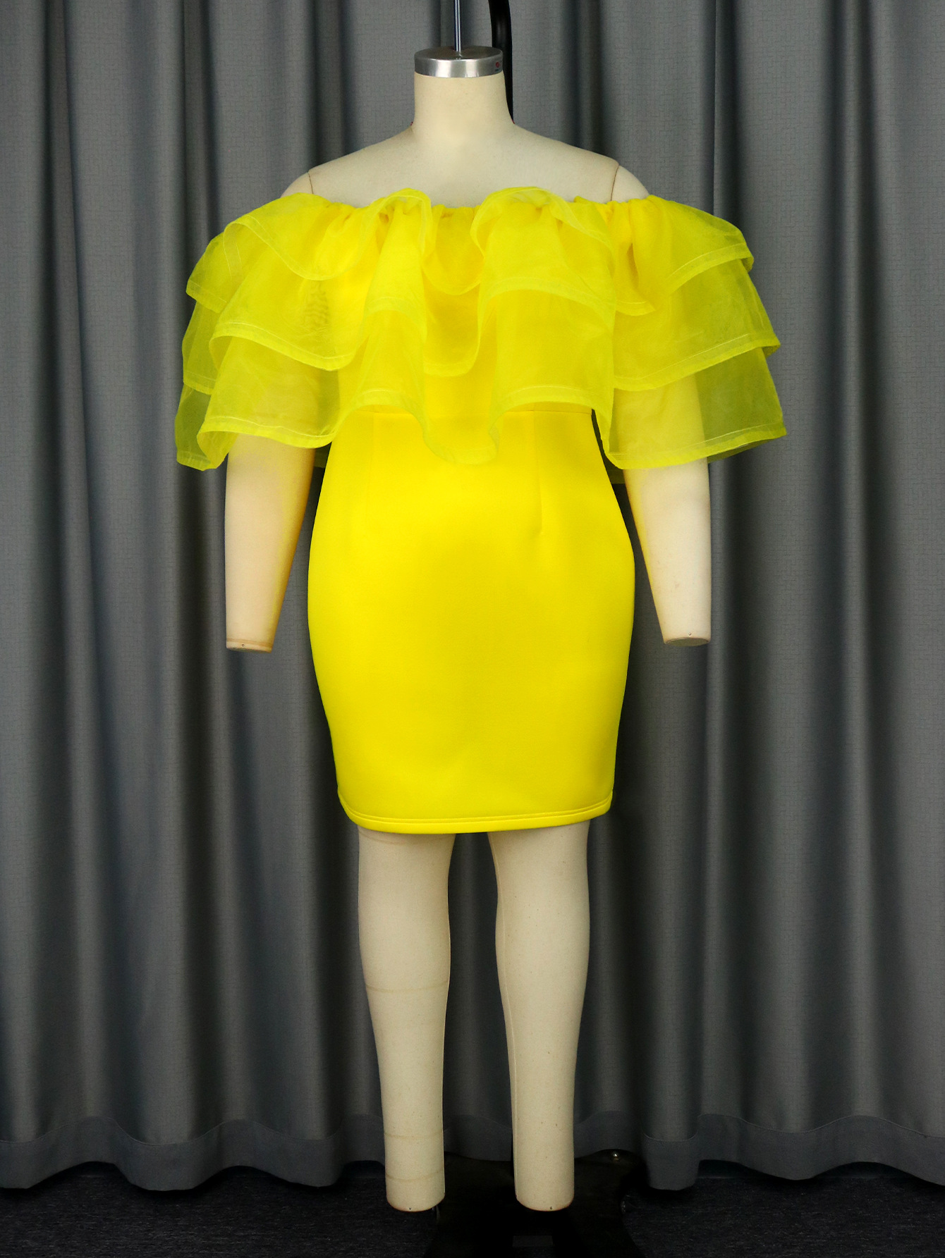 Shop 2024 Women's off the Shoulder Plus Size Yellow Prom Dress