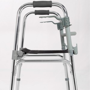 Déambulateur pliable en alliage d'aluminium Huahai Overseas Walker, hauteur réglable, avec coussin de siège, pour la rééducation - Product Image 1