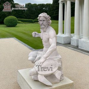 Наружная мраморная статуя Посейдона в греческом стиле в натуральную величину для продажи - Product Image 3