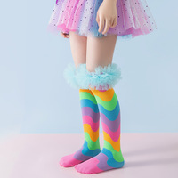 Chaussettes montantes pour enfants à motif papillon, tendance, en tricot Spandex/Coton pour filles, idéales pour les fêtes d'Halloween et les spectacles