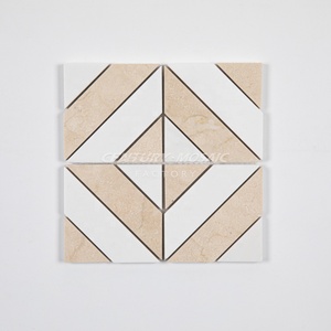 Secolo mosaico bianco grigio pietra naturale marmo onyx bianco Thassos striscia quadrato mosaico pavimentazione parete cucina bagno - Product Image 3