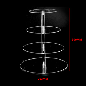 Factory Wholesale Customized Multi-layer Circular <strong>Rotatable</strong> Acrylic Transparent <strong>Cake</strong> Display <strong>Stand</strong> for Kitchen Storage Rack - Product Image 5