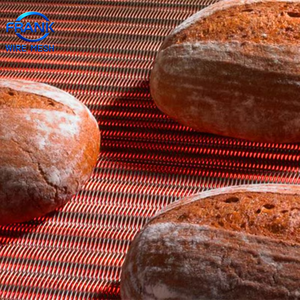 สายพานลำเลียงแบบตาข่ายลวดสแตนเลส 304 เกรดอาหาร สำหรับเตาอบพิซซ่า แบบถักทอ เชื่อมต่อได้ - Product Image 3