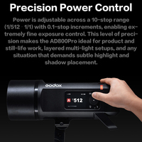 Godox AD800Pro 800Ws All-in-One Outdoor-Blitzgerät mit 0,01-1,5s Recyclingzeit 40W Bi-Color-Lampe für Kamera-Studio-Blitz